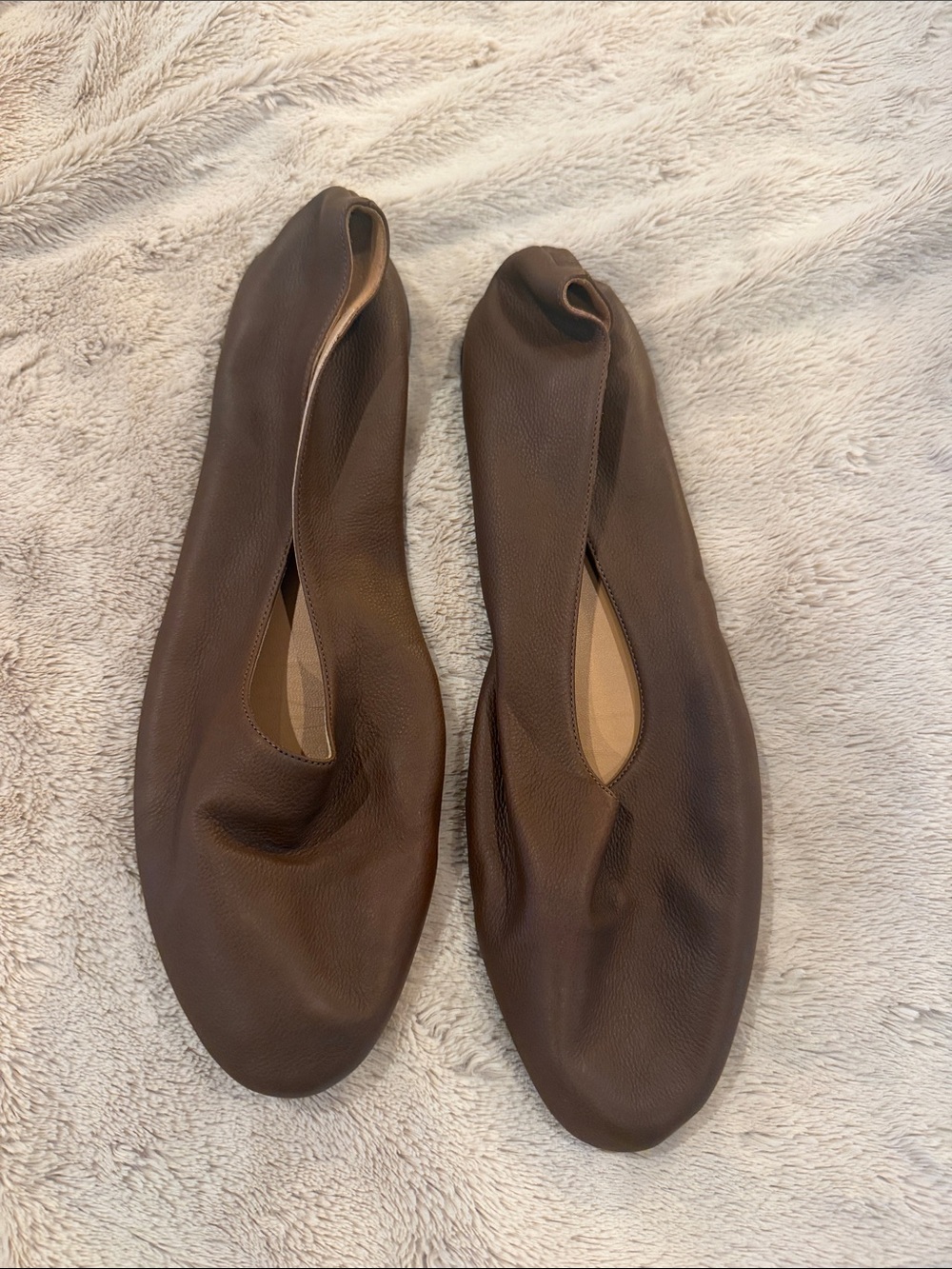 Women’s Brown Leather Slip-On Ballet Flats